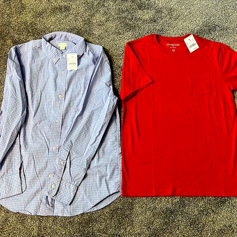 NWTs collared shirt and t shirt J. Crew boys size 12